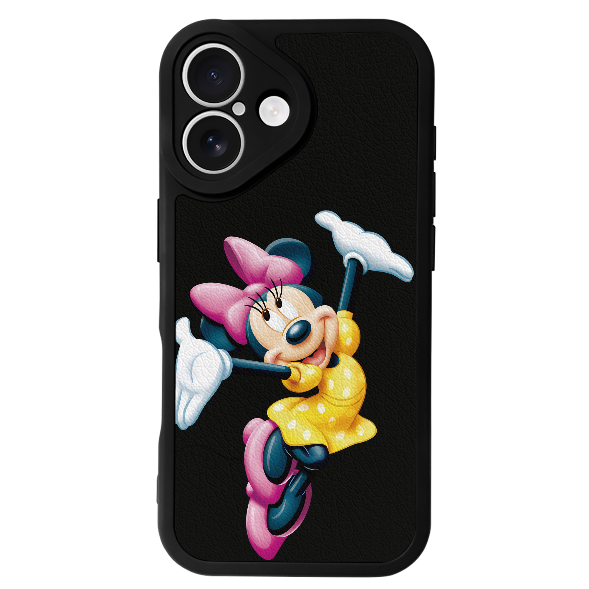 （画像用） ミッキーマウス Mickey Mouse 【iPhone 16シリーズ対応】シリコンスマホケース（レザー調） 材質：シリコン